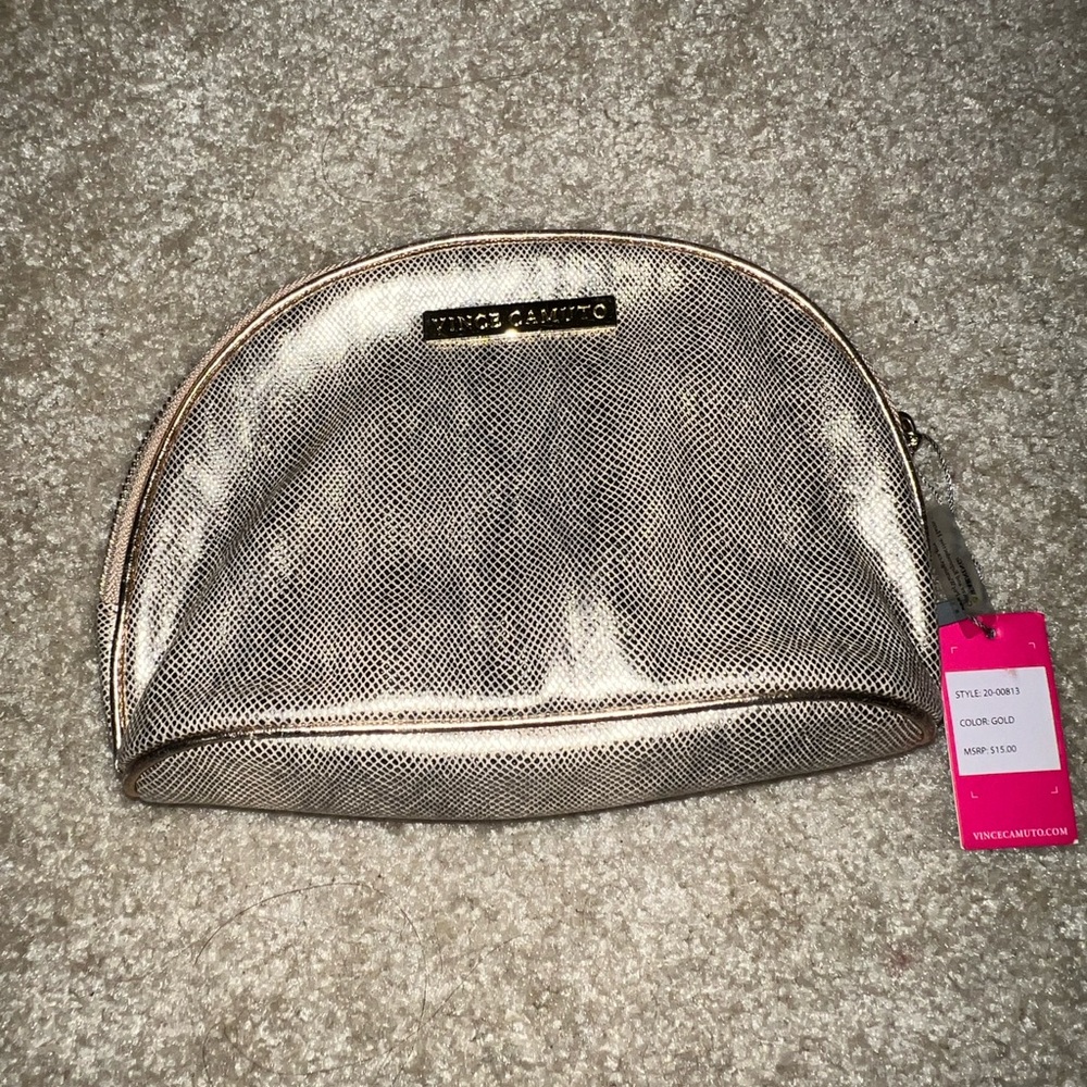 Vince Camuto Metallic Gold Cosmetic Bag
